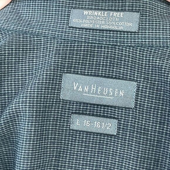 EUC Van Heusen Charcoal Gray Mens Button Down Dress Shirt Size L - Picture 5 of 5